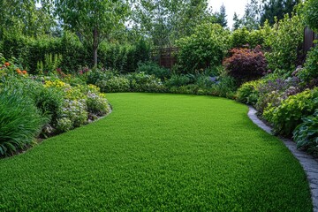 Lawn Fertilization. Spring Application for Healthy Grass in Garden