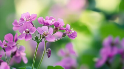 Obraz premium Honesty Plant: Close-up of Garden Flora, Green Botanical Macro Photo