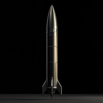 ICBM Rocket: Stylized Rendering of Intercontinental Ballistic Missile in Military Design