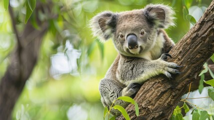 Obraz premium Australian Icon: Koala on Tree Branch.
