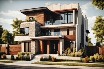 Fototapeta premium Modern House Rendering