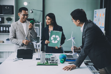 Carbon offset price report CO2 emission. Future growth Net zero waste in ESG ethical SME office...