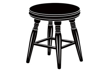 Creative Chair and Bench Silhouette Vector Art Illustration 