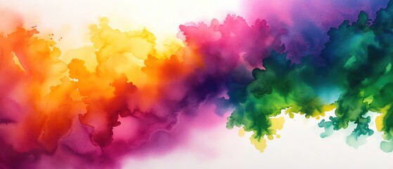 Obraz premium A vibrant blend of colorful hues creating a dynamic and expressive watercolor background for creative projects.