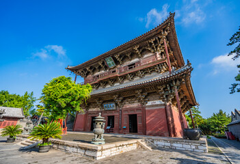 Fototapeta premium Black myth Wukong set the scene of Tianjin Jizhou Dule Temple scenic landscape