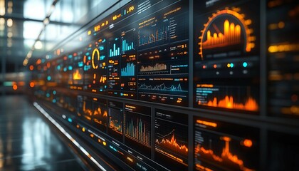 Fototapeta premium Project Metrics and Key Performance Indicators (KPIs), depicting project dashboards or scorecards displaying performance metrics, 
