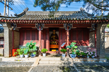 Fototapeta premium Black myth Wukong set the scene of Tianjin Jizhou Dule Temple scenic landscape