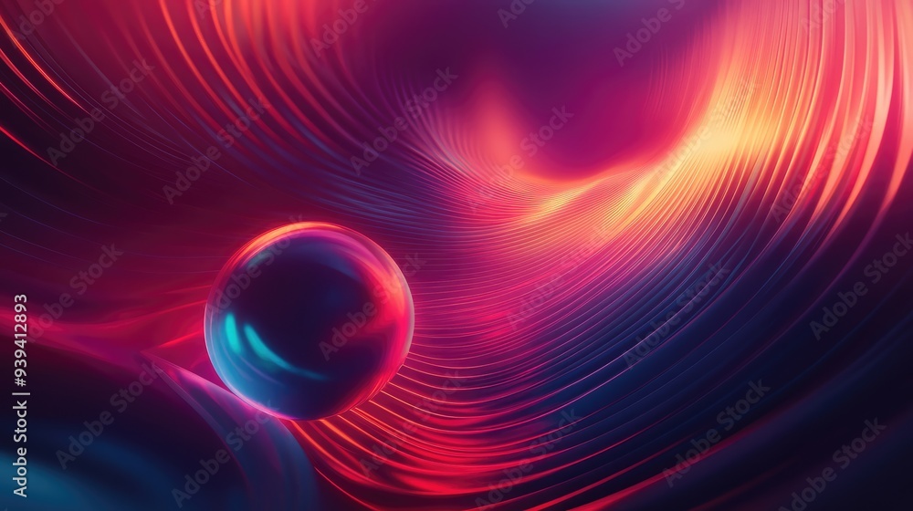 Poster dynamic futuristic backdrop with an abstract sign representing meaning and significance in human lif