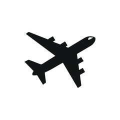 Obraz premium Airplane Silhouette Simple and Clean Aviation Graphic for Travel and Transportation