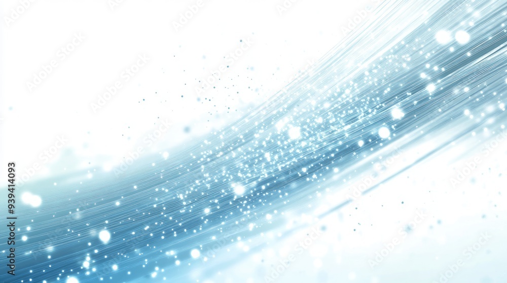 Poster dynamic white-light blue background with a vibrant sign of data being processed by a computer, symbo