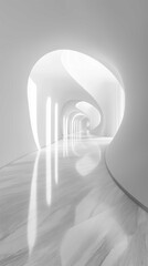 Organic style bright entryway, minimalist interior photography 