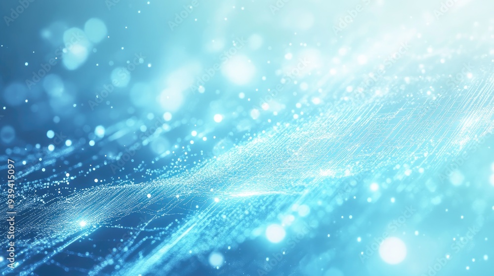 Aufkleber sign of a computer processing data on a vibrant white-light blue backdrop, dynamic and energetic, sh