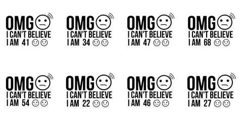 Classic Parents Day Typographic Emblems, Trendy Retro Style Illustration Bundle Vector Illustration for Greeting Card, Magazine, Advertisement