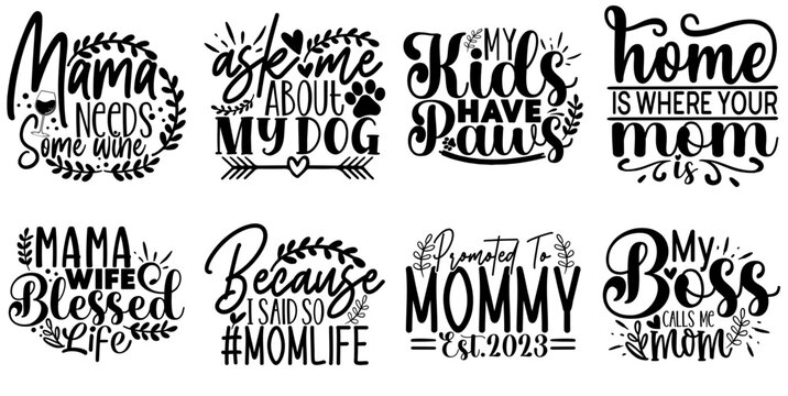 Cute Funny Office Coffee Mug Inscriptions, Typographic Emblems Collection Vector Illustration for Holiday Cards, Flyer, Printable