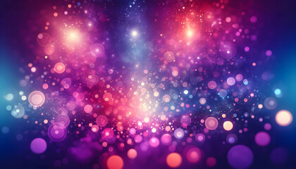 Obraz premium Gradient background from dark purple to light pink, decorated with many bokeh circles.