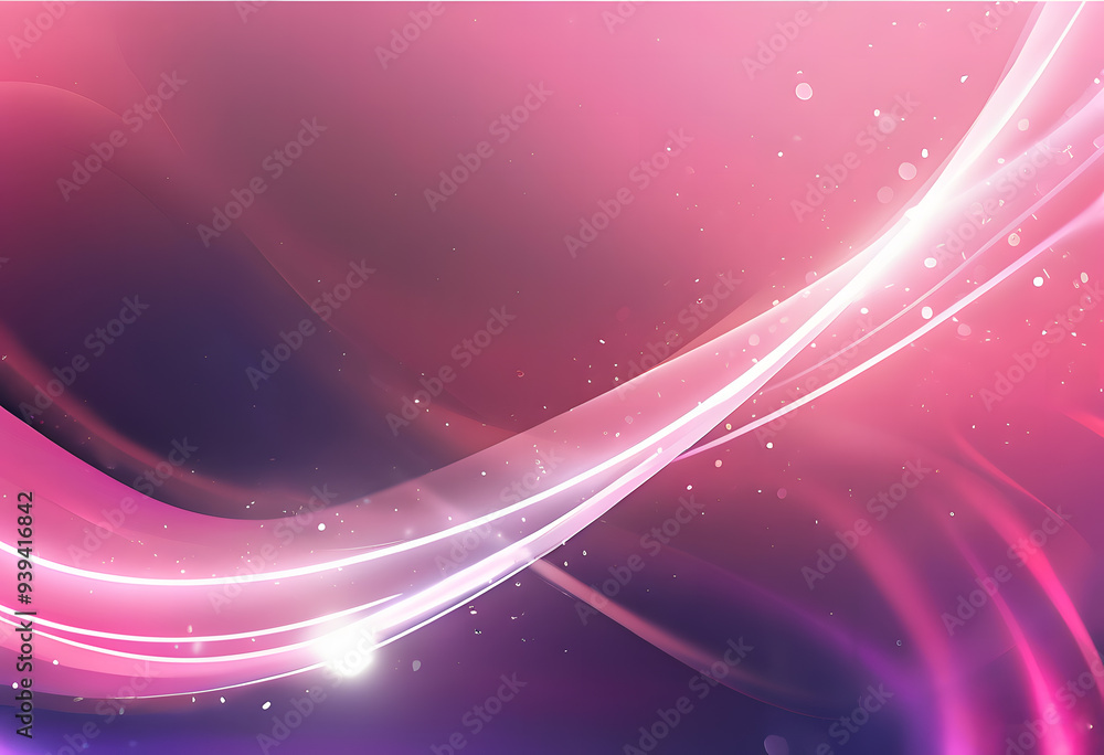 Poster abstract background with gradients of pink and purple with flowing curves glowing lines and effects