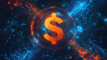 Vibrant icon of business cooperation with growing profits, set against a dynamic futuristic background, symbolizing success