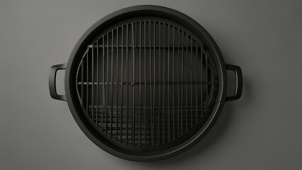 Empty Round Grill. Top View, Isolated on Transparent Background for Easy Use.