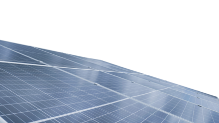 Roof top Solar panels, Photovoltaic isolated on transparent background - PNG format.