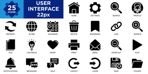 user interface, interface, vector, user, design, screen icon set. Outline icons collection. Simple vector illustration