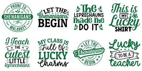 Creative St Patricks Day Typography, Trendy Retro Style Illustration Collection Vector Illustration for Social Media Post, Label, Brochure