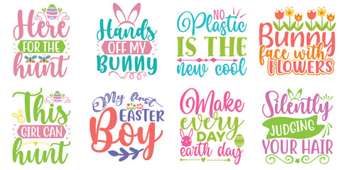 Simple Easter Hand Lettering, Calligraphic Lettering Pack Vector Illustration for Printing Press, Brochure, Poster