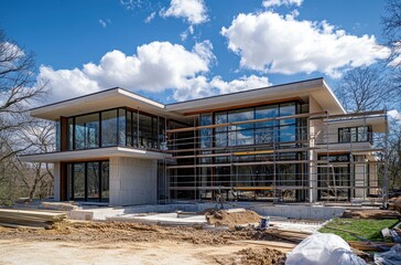 Modern House Under Construction