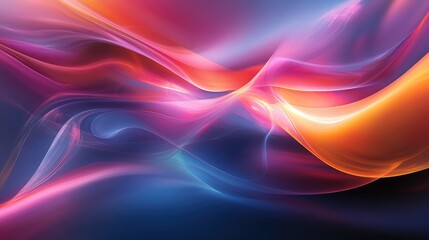 Obraz premium Vibrant sign of nature beauty in an abstract design, set against a dynamic futuristic backdrop, symbolizing harmony for humanity