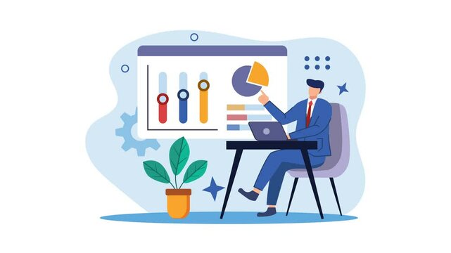 statistical data analysis animation, business improvement report
