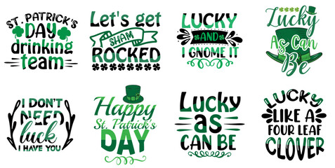Elegant St Patricks Day Inscriptions, Calligraphy Pack Vector Illustration for Bookmark, Banner, Decal
