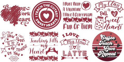 Obraz premium Elegant Valentines Day Calligraphy, Hand Lettering Collection Vector Illustration for Magazine, Announcement, Packaging