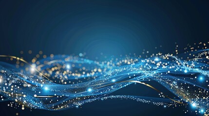 Obraz premium Elegant Blue Abstract Wave Background: A Modern, Fluid Design for Sophisticated Visuals and Digital Media