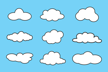 Cartoon cloud collection in flat design