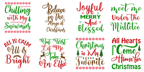 Fototapeta premium Simple Christmas Toilet Paper Inscriptions, Quotes Collection Vector Illustration for Mug Design, Book Cover, Greeting Card