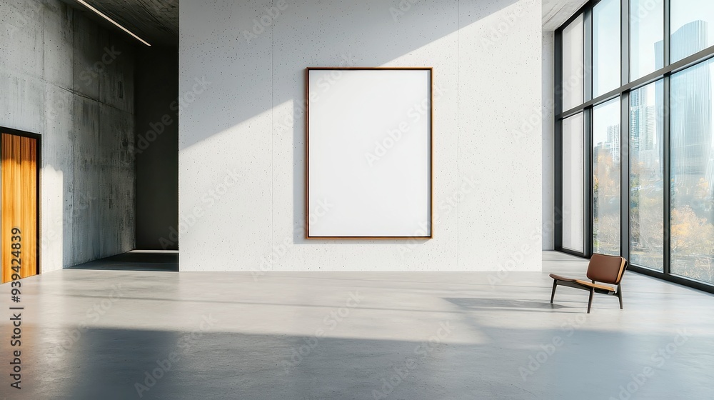 Poster elegant blank decorative art frame display, showcasing a gallery mock-up with various poster frames,
