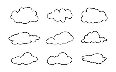 Cloud flat design black outline on a white background