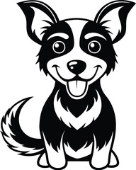Adorable dog graphic illustration featuring a playful puppy design
