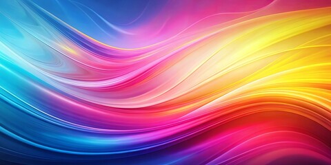Fototapeta premium Vibrant abstract background with blending pink, yellow, and blue colors creating a smooth and colorful design