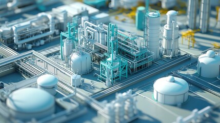 3D illustration representing an industrial project