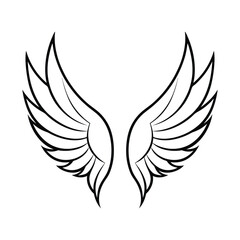 Elegant vector illustration of detailed stylized wings, ideal for tattoos, logos, and artistic designs.