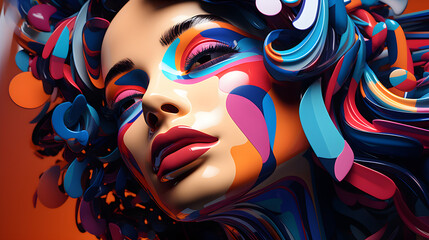 3D Illustration visualizes a strength and inner power pop art