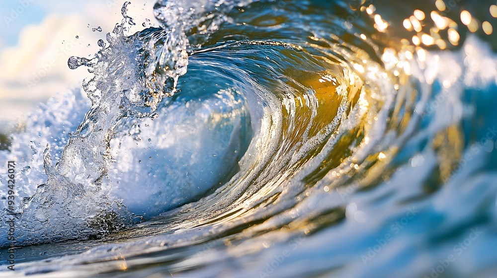 Aufkleber mesmerizing abstract wave texture showcasing the dynamic flow of water