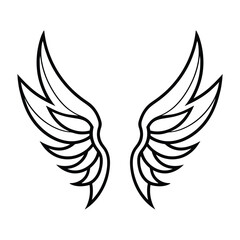 Elegant vector illustration of detailed stylized wings, ideal for tattoos, logos, and artistic designs.