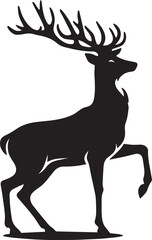 Deer silhouetee vector arts and illustrations.