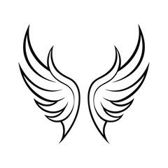Elegant vector illustration of detailed stylized wings, ideal for tattoos, logos, and artistic designs.