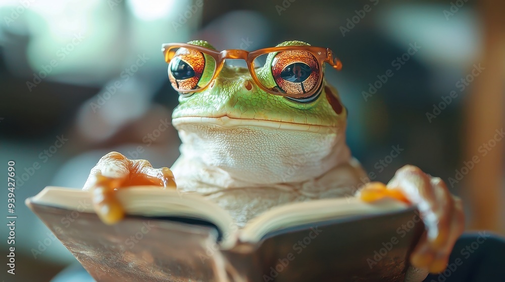 Poster pepe with folder, a relaxed setting showcasing a person holding a folder, soft illumination enhancin
