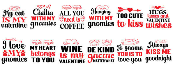 Minimal Valentines Day Labels And Badges, Quotes Pack Vector Illustration for Logo, Sticker, Advertising
