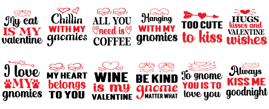 Minimal Valentines Day Labels And Badges, Quotes Pack Vector Illustration for Logo, Sticker, Advertising