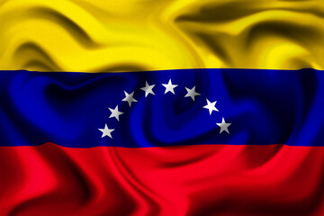 Venezuelan flag waving in the wind with accurate colors