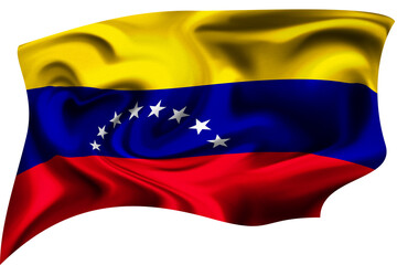 Venezuelan flag waving in the wind with accurate colors